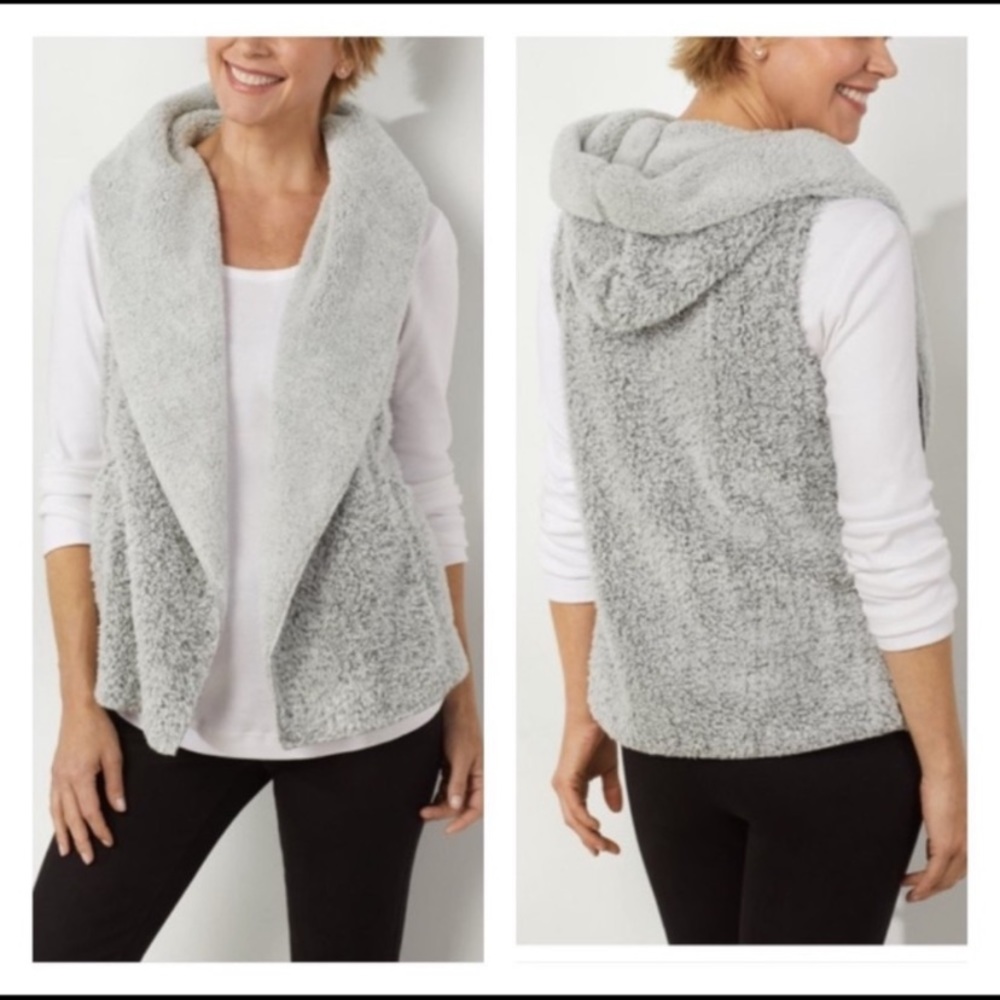 Soft Surroundings So Cozy Gray Vest 1X